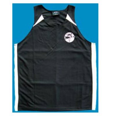Picture of Singlet - Black with white side panels